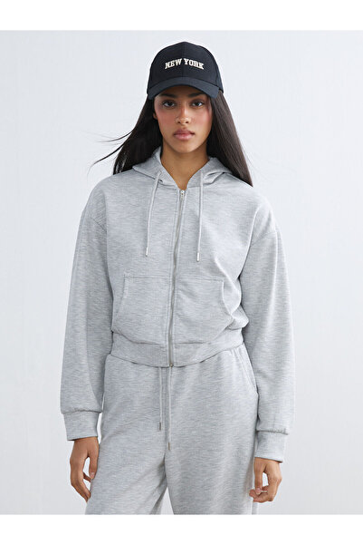 LC Waikiki Özmarka New Season Hooded Women's Zippered Sweatshirt