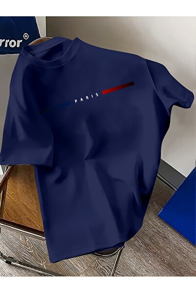 Let's Wear تيشيرت باريس بنمط عادي مصنوع من القطن بنسبة 100% للرجال