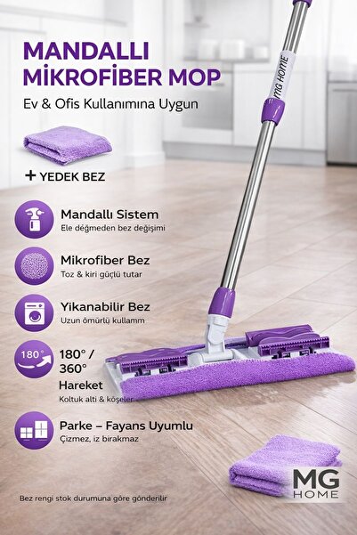 VENON 💜💚Mandallı Mop Mopu Fayans Cam Duvar Yüzey Temizlik Mikrofiber XXL Sl...