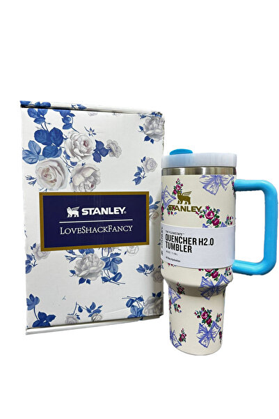 Generic كوب Love Shack Fancy H2.0 Flow State سعة 40 أونصة بنقشة الورد الأزرق