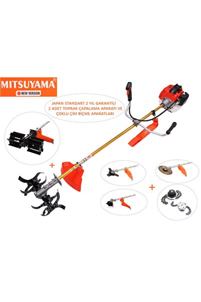 Mitsuyama Benzinli Yan Tırpan + Toprak Çapalama Aparatı ( 2 Adet Çapa Aparatı...