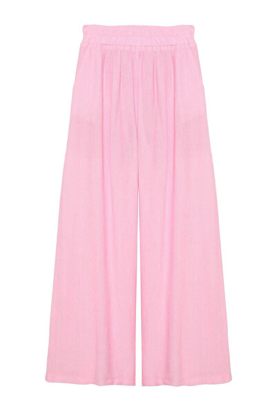 Quzu بنطال مطوي ببطانة وردية اللون