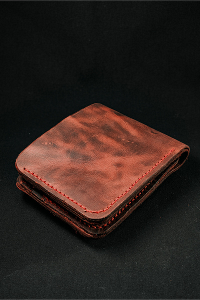 INKD محفظة جلدية عصرية للرجال - جلد بقري أصلي - صناعة يدوية