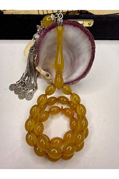 İskenderun Tesbihcilik سبحة من العنبر الناري بحرفية عالية تشبه الزجاج