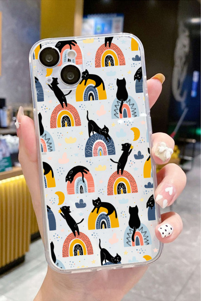 3GEN CASE İphone 15 Uyumlu Desenli Şeffaf Silikon Kılıf