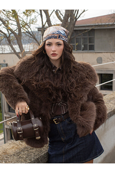 LC Waikiki Jacket Collar Women's Plush Coat