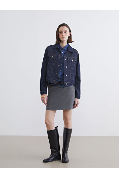 LC Waikiki Peak Yeni Sezon Standart Fit Kazayağı Desenli Şort Etek