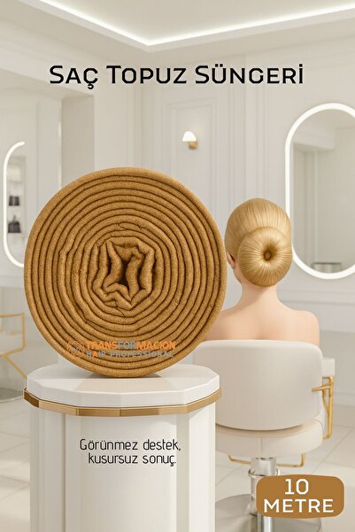 Transformacion إسفنجة احترافية لتشكيل تسريحة الشعر بطول 10 أمتار - نوع صالون تصفيف الشعر، مرن لتشكيل الشعر باللون الأصفر