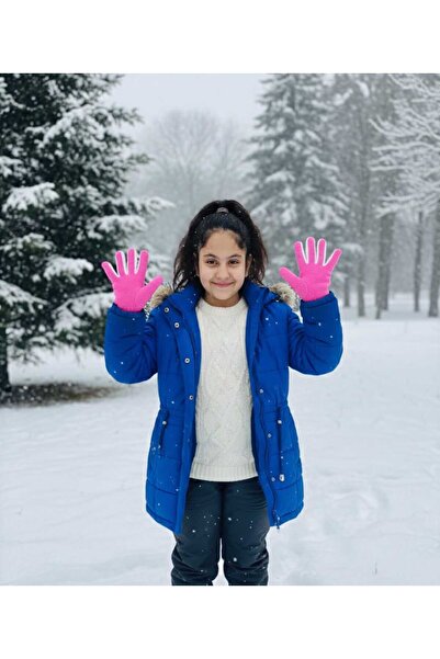 Modalight Polar Çocuk Eldiven,Fuşya,Ekru Kombin