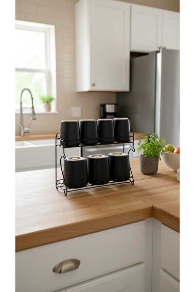 Generic Luxury ceramic storage container set with a stylish metal stand – perfect kitchen organization 🏡