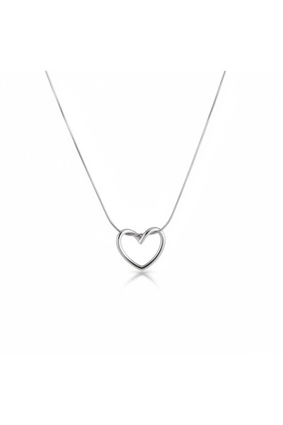 CAXBERN قلادة نسائية على شكل قلب من الفولاذ