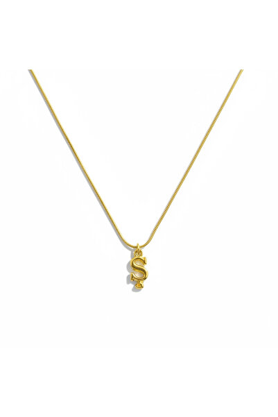 CAXBERN Minimal Ş Harfi Kararmaz 316l Çelik Kolye Altın Kaplama