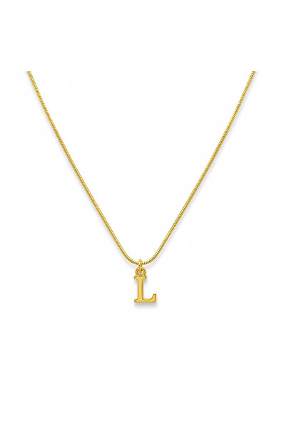 CAXBERN Minimal L Harfi Kararmaz 316l Çelik Kolye Altın Kaplama