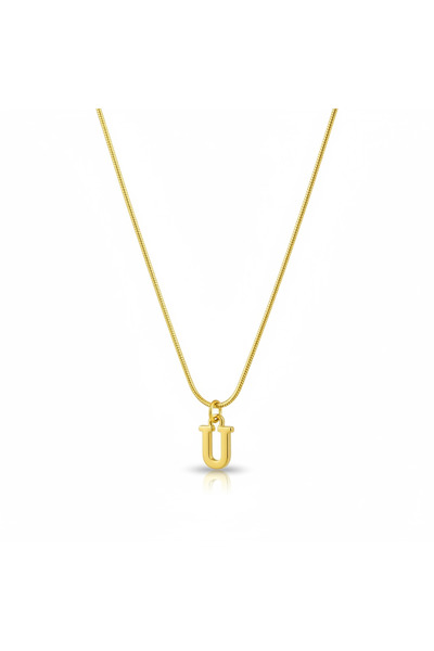 CAXBERN Minimal U Harfi Kararmaz 316l Çelik Kolye Altın Kaplama