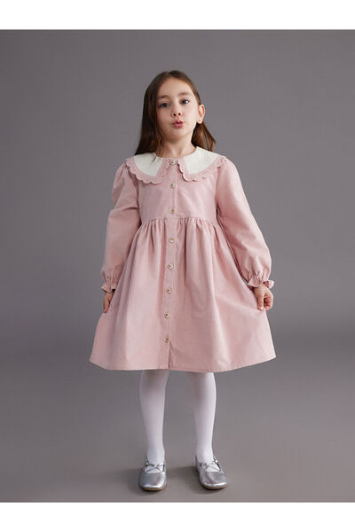LC Waikiki Peak New Season Baby Collar Girl's Velvet Dress