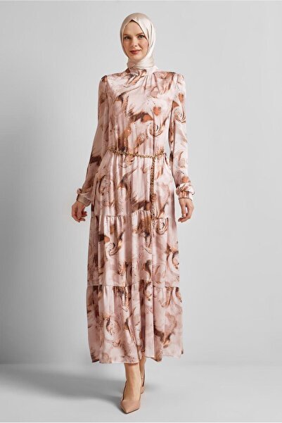 Alvina Patterned Satin Dress 45511