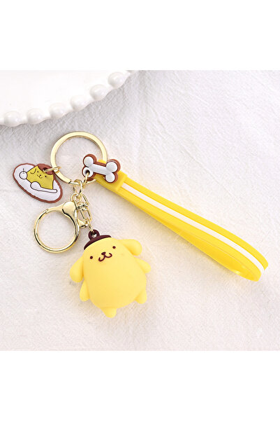 Miniso سلسلة مفاتيح سانريو صفراء - بودنغ دوغ، شخصية كرتونية، سلسلة مفاتيح هيلو كيتي، ماي ميلودي، كيروب بادز-ما