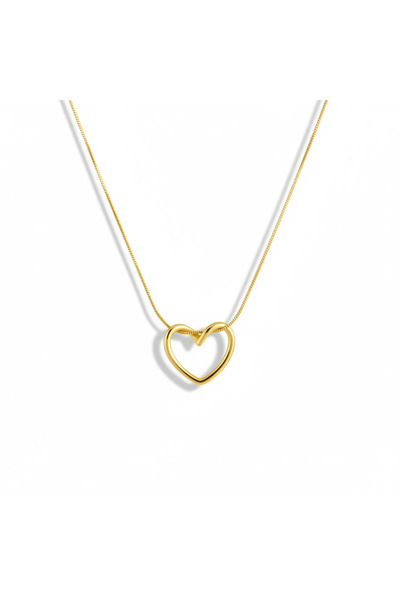 CAXBERN قلادة نسائية على شكل قلب من الفولاذ