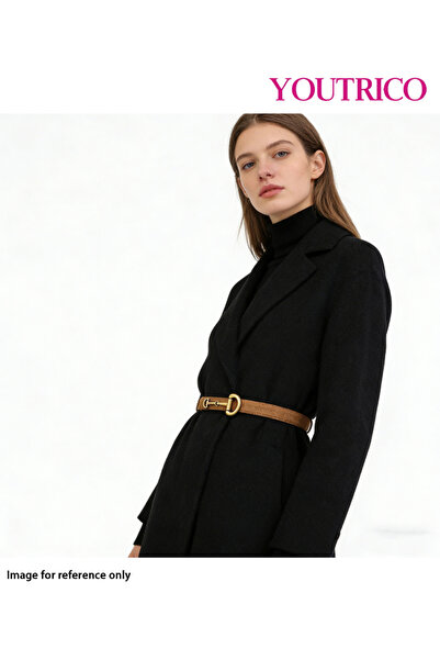Youtrico Women's Genuine Leather Skinny Belt - Perforated Alloy Buckle