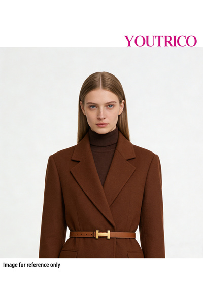 Youtrico حزام نسائي من الجلد بإبزيم على شكل حرف H - حزام خصر من الجلد الأصلي