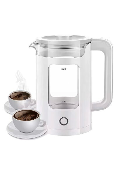 Generic New Golden Creat 1500W Electric Glass Kettle 2L, Fast Boil Glass Water Boiler, NGC-133 (White)