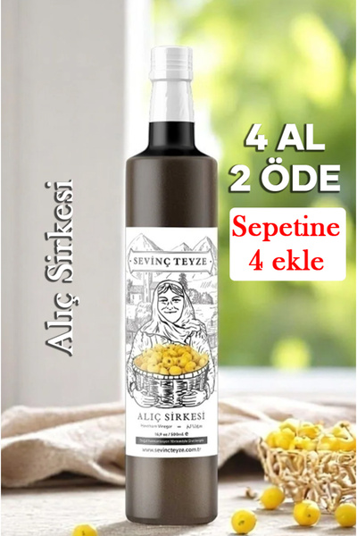 Organik Teyze Sevinç Teyze Doğal Fermantasyon Alıç Sirkesi, Hawthorn Vinegar 500ml