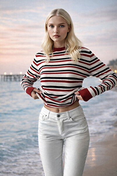 OYERGA MODA Women's Striped Sweater