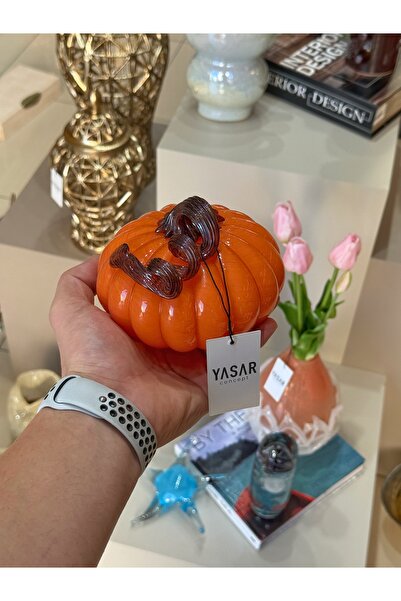 YASAR CONCEPT Citrinepump Dekoratif Cam Bal Kabağı Obje 9x13 Cm