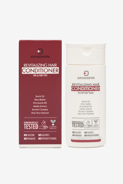 Swissoderm Canlandırıcı Saç Kremi, Tüm Saçlar, Vegan, Silikonsuz & Sülfatsız, Keratin, Kolay Şekillendirme 50ml