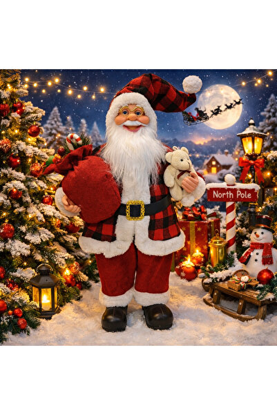PiyaCraft Noel Baba Büyük Boy 60cm Maket Biblo Yılbaşı Dekor