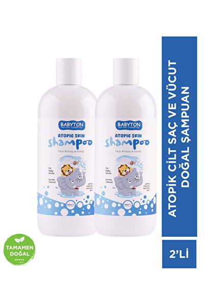 BABYTON Atopik Ciltler İçin Doğal Saç ve Vücut Şampuanı 2'li Set