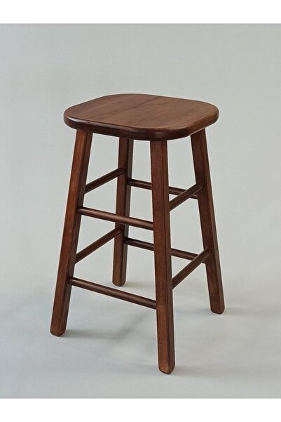 Özer Aldoğan 60cm Ahşap Bar Taburesi Cilalı