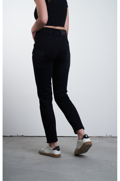 sion jeans Blugi clasici tip mom, negru miez de noapte