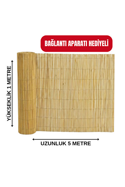 AYGHOME Doğal Kamış Hasır Çit – 1m x 5m | Bahçe Çiti & Balkon Çiti, Gölgelik,...