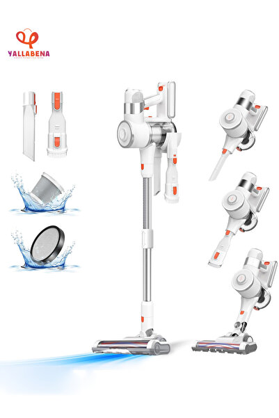 Yallabena مكنسة كهربائية لاسلكية عصوية - شفط قوي، سرعتان، بطارية 4000 مللي أم...