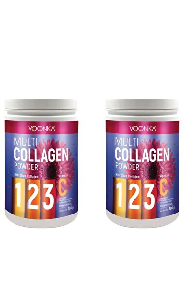 Voonka Multi Collagen Powder Hidrolize Kollajen T Tip 1 2 3 Vitamin C 300 gr x 2