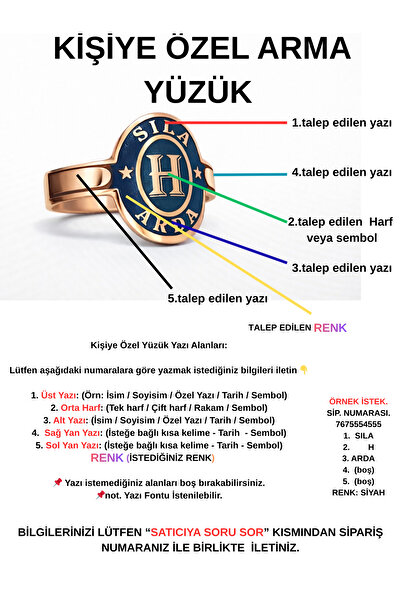 Generic Arma Yüzük 925 Ayar Gümüş Kişiye Özel Kadın & Erkek