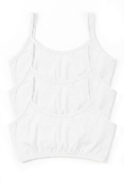 Öts Κοριτσίστικο μπουστάκι 3 τεμαχίων χωρίς επένδυση με κορδόνια (96% βαμβάκι - 4% ελαστάνη)