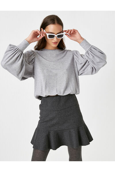 Koton Pullover mit Rundhalsausschnitt und Ärmeldetails