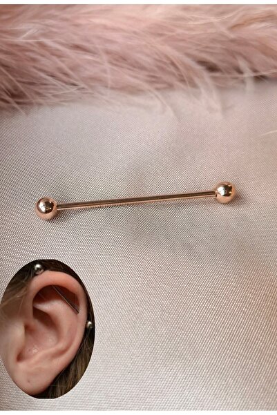 Bylin Cerrahi Çelik Köprü Piercing / Endüstriel Piercing(Top : 5 mm)- 1 Adet