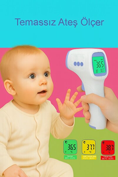 HTBTEKNOMARKET Uzaktan Temassız Kızılötesi Dijital Ateş Ölçer Termometre