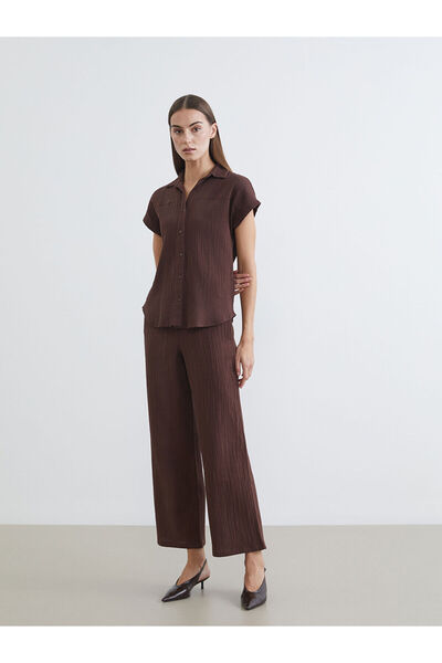 LC Waikiki Γυναικείο παντελόνι με ελαστική μέση, υφή μουσελίνας, νέας σεζόν