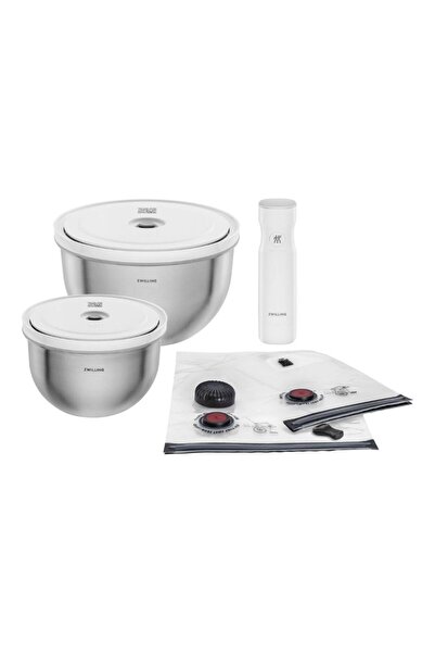 ZWILLING Fresh & Save Bowls Vacuum Starter Set M/L 9 Pieces Stainless Steel
