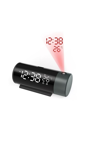 HPYTECH Projeksiyonlu LED Dijital Çalar Saat⏰USB Güç🔔Çift Alarm🔔Tavan & Duv...