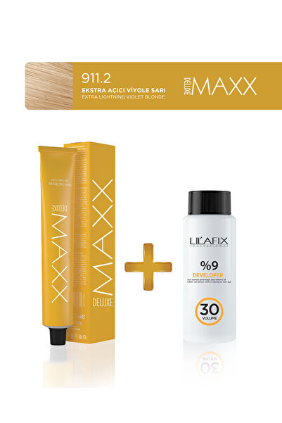 MAXX DELUXE Tüp Saç Boyası 60 ml - 30V Oksidan 911.2 Ekstra Açıcı Viyole Sarı