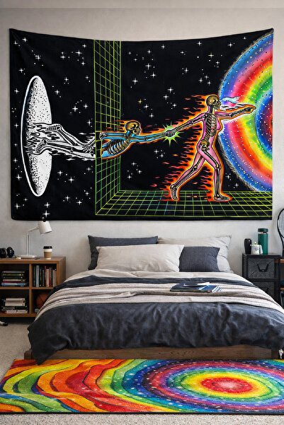 Vendini Psychedelic Sanat Duvar Halısı Duvar Örtüsü Wall Tapestry