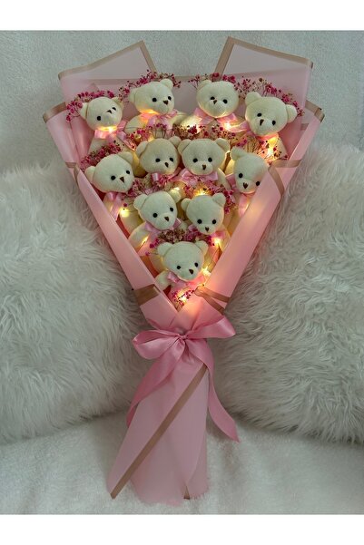 Salish Led Işıklı Dev Ayıcık Buketi - Özel Günler için Sevdiklerinize Hediye