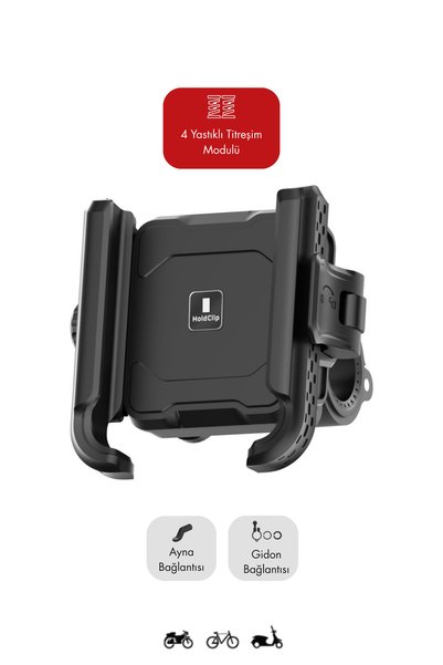 HOLDCLIP حامل هاتف CLIPGO مع وحدة اهتزاز وحامل مرآة للدراجة