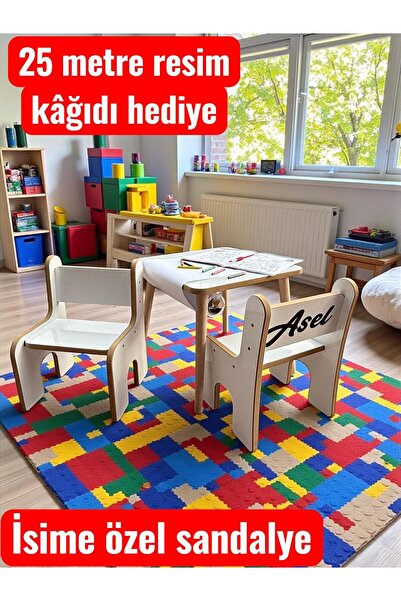 MİRACLE 3D Çocuk Oyun Etkinlik Masası 25 metre Rulo Resim Kağıdı ve İsme ÖZEL...
