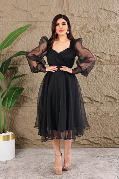 Matik Abiyem Dalya Tül Dekolteli Tasarım Abiye